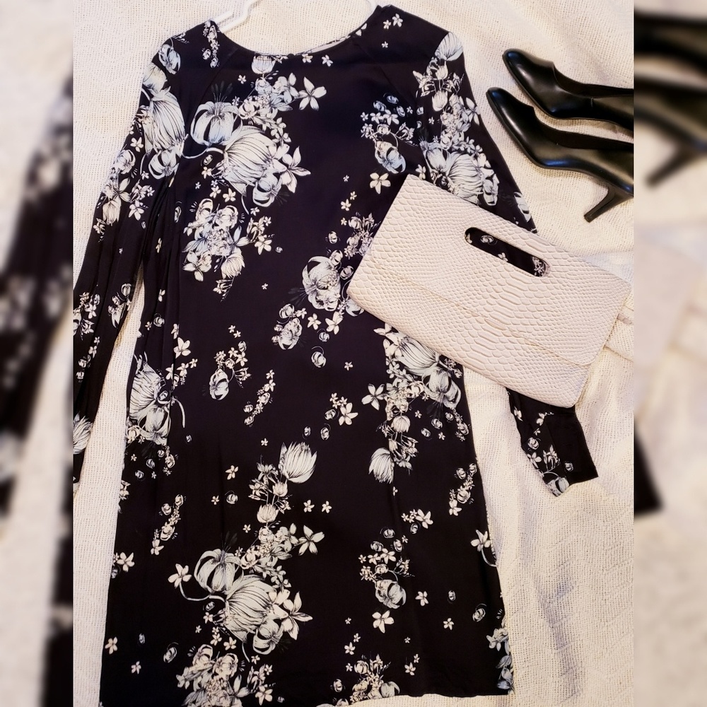 Look polished!  H&M silky black dress